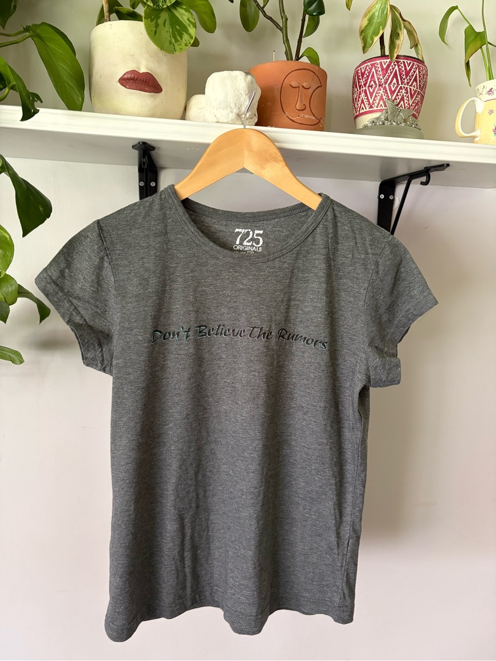 725 Originals Gray Graphic Tee - "Don't Believe The Rumors"